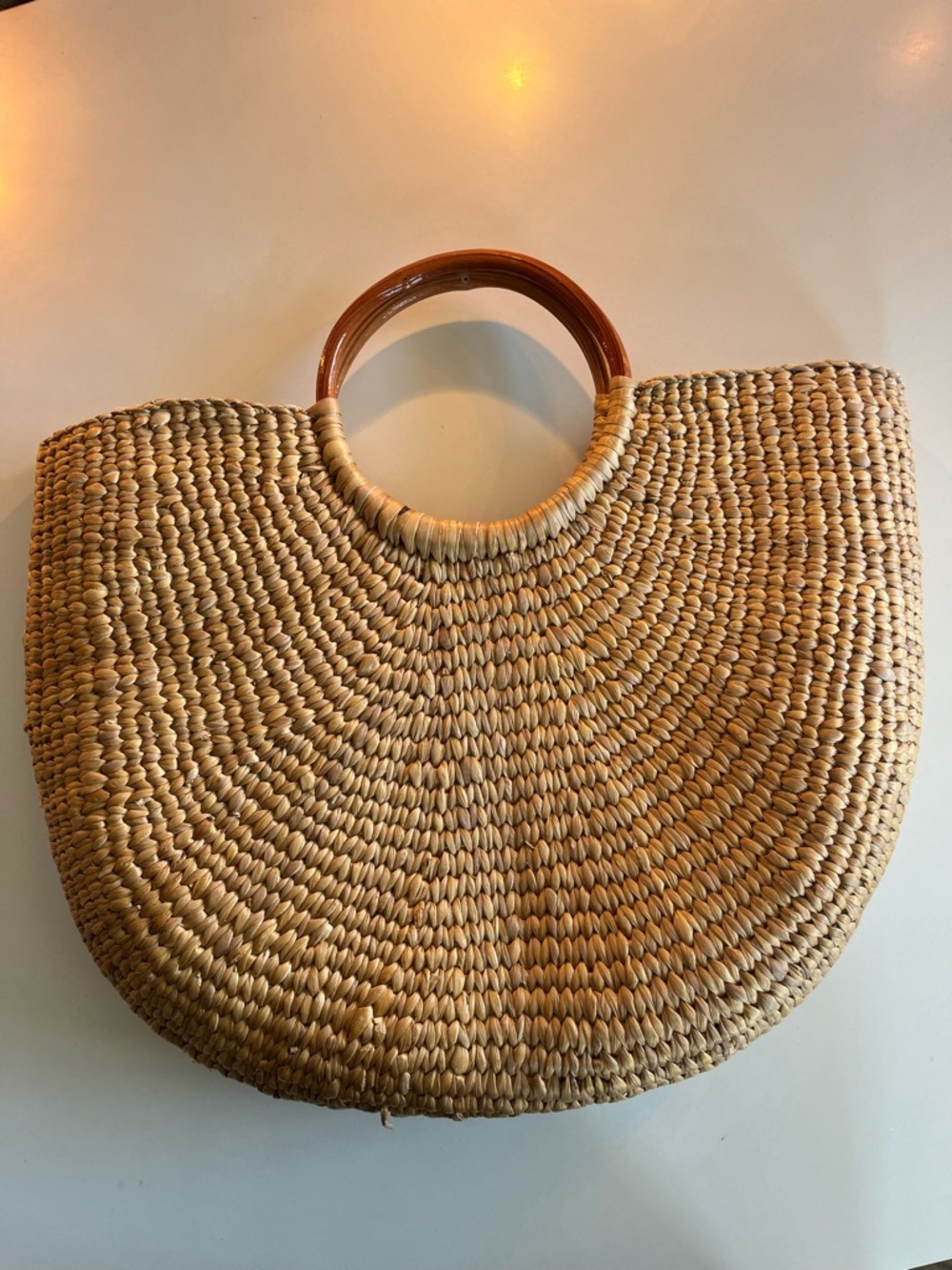 Round-Handle Summer Straw bag